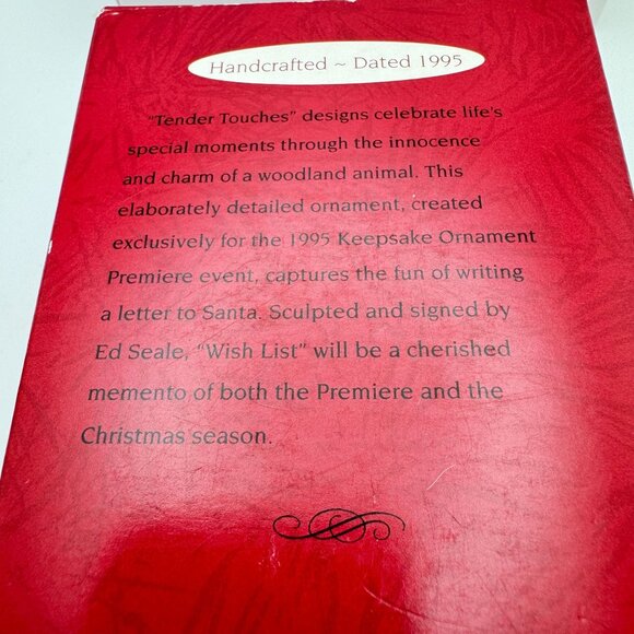 Hallmark 1995 Keepsake Ornament Wish List By Tender Touches QX5859 Vintage - Picture 2 of 10